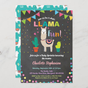 O convite para o bebê do Alpaca. chá de menina