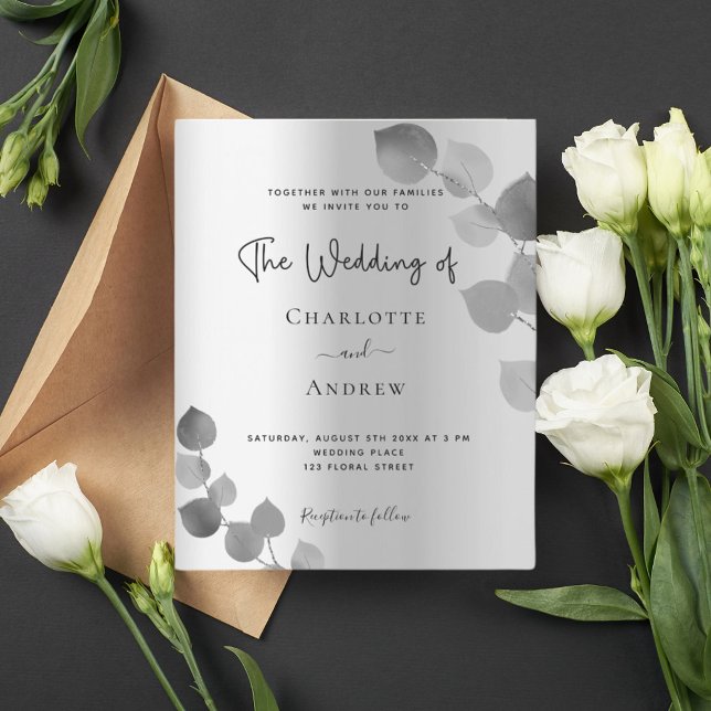 O convite para o casamento do eucalipto prateado (Criador carregado)