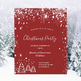O convite para prata vermelha da festa de Natal