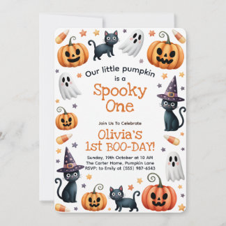 O convite para primeiros aniversarios de Halloween