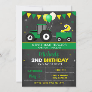 O convite para segundo aniversário do garoto trato