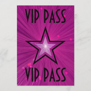 O convite 'VIP PASS' das Estrelas Rosa é preto