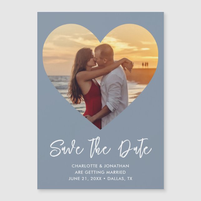 O Coração De Casamento Salva O Cartão Magnético De (Frente)