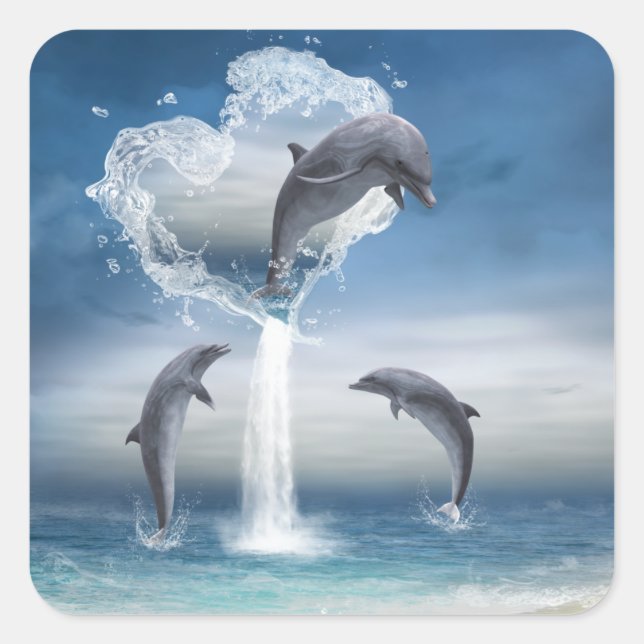 O coração do adesivo dos golfinhos (Frente)