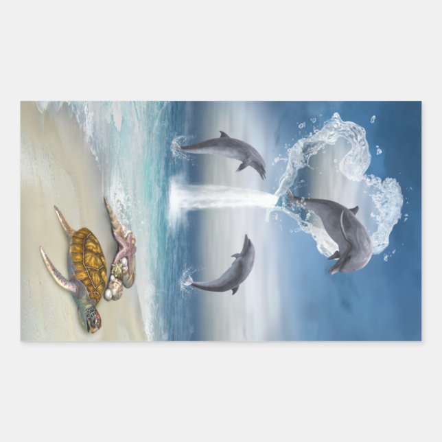 O coração do adesivo dos golfinhos (Frente)