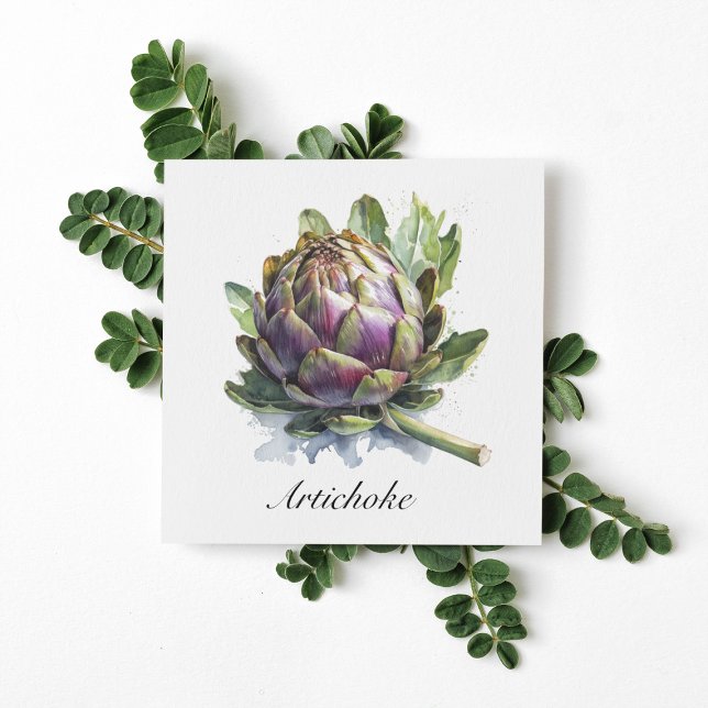 O Coração do Jardim: Artichoke em Aquarela (Criador carregado)