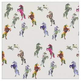 O costume penteou unicórnios do tecido do algodão