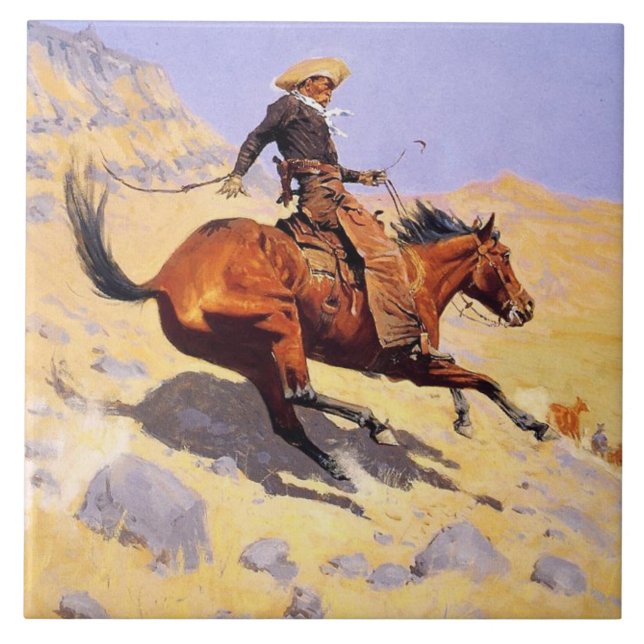 O Cowboy (por Frederic Remington) (Frente)