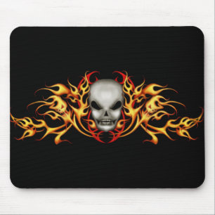 O crânio arde Mousepad - parte traseira do pret