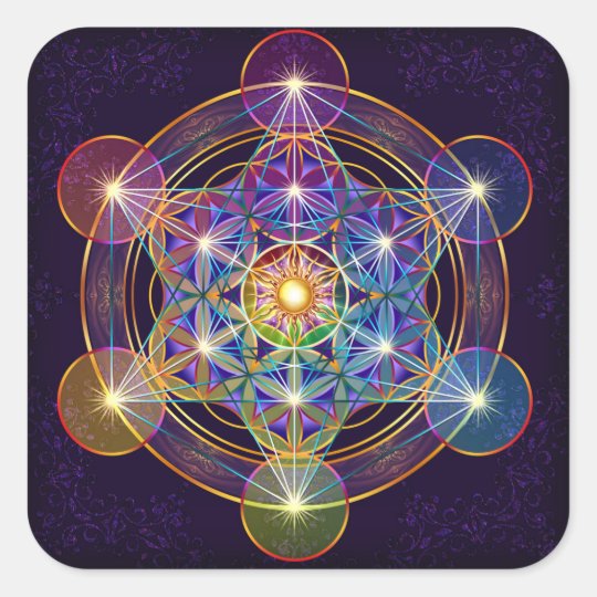 O Cubo De Metatron Com A Flor Da Etiqueta Da Vida Zazzle Com Br