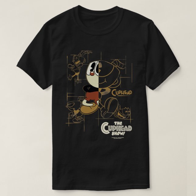 O Cuphead Show Cuphead Esquemático Pullover (Frente do Design)