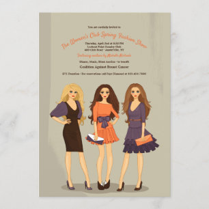 O desfile de moda modela o convite