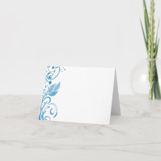O design floral azul adiciona seu cartão de nota
