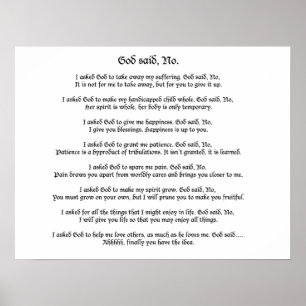 O deus disse não: Poster