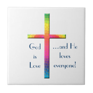 O deus é cruz do mosaico do Amor-Arco-íris