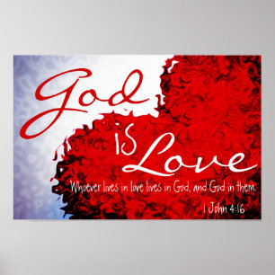 O deus é poster do 4:16 de John do verso 1 da