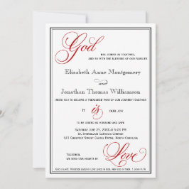 O Deus Vermelho é o amor aos convites para casamen