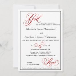 O Deus Vermelho é o convite para casamento cristão