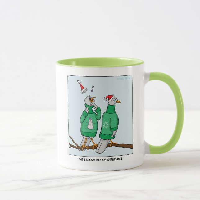 ò Dia da caneca do Natal (duas pombas da (Direita)