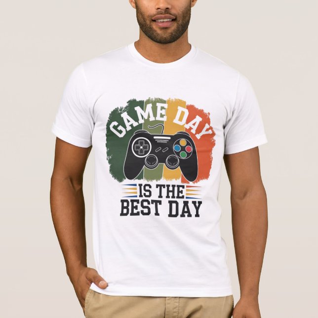 O Dia do Jogo é o Melhor Dia - Camisa de T para Ve (Frente)