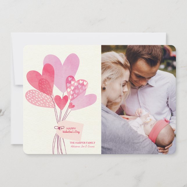O dia dos namorados Balloons o cartão com fotos (Frente)