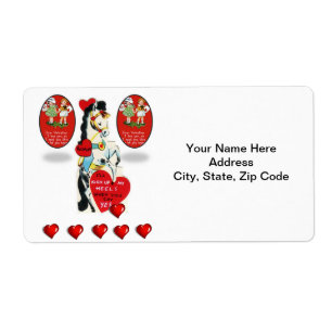 O dia dos namorados etiqueta o cavalo do vintage