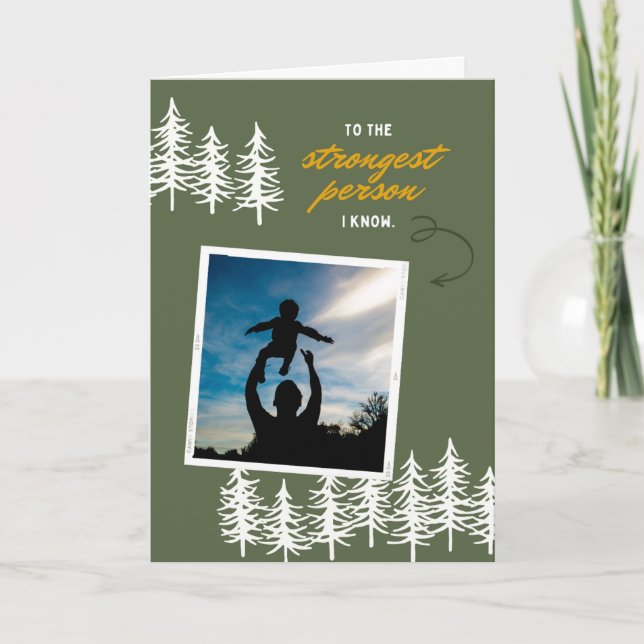 O Dia dos Pais Cartão da Pessoa Mais Forte que Eu  (Frente)