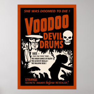 O diabo do Voodoo rufa o poster vintage