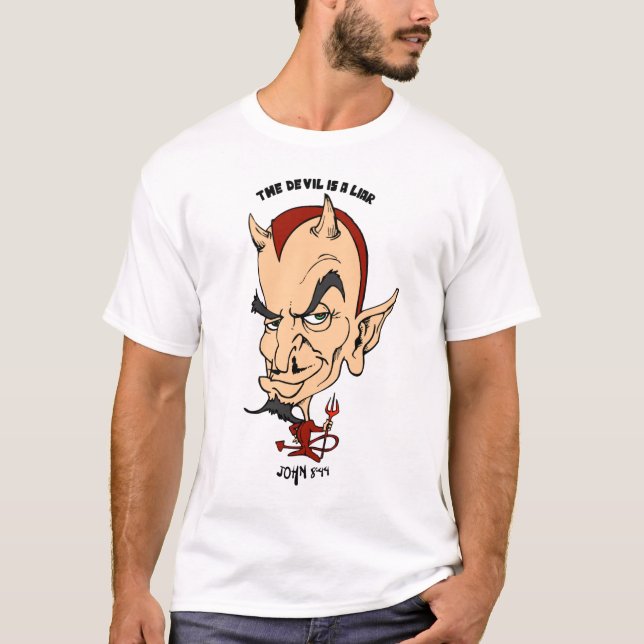 O Diabo é uma camisa básica de homem mentiroso (Frente)