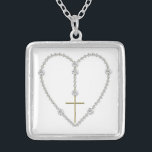 O "diamante" Coração-Deu forma à colar do rosário<br><div class="desc">O " diamante" Coração-Deu forma à colar do rosário.  Não há nenhum diamante real nesta colar.  Sinta livre mudar a cor do fundo através ferramentas da personalização de Zazzle das grandes.</div>