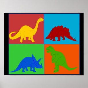 O dinossauro brinca o poster