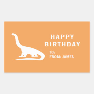 O dinossauro do Apatosaurus personaliza a etiqueta