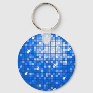 O disco telha o chaveiro azul escuro redondo