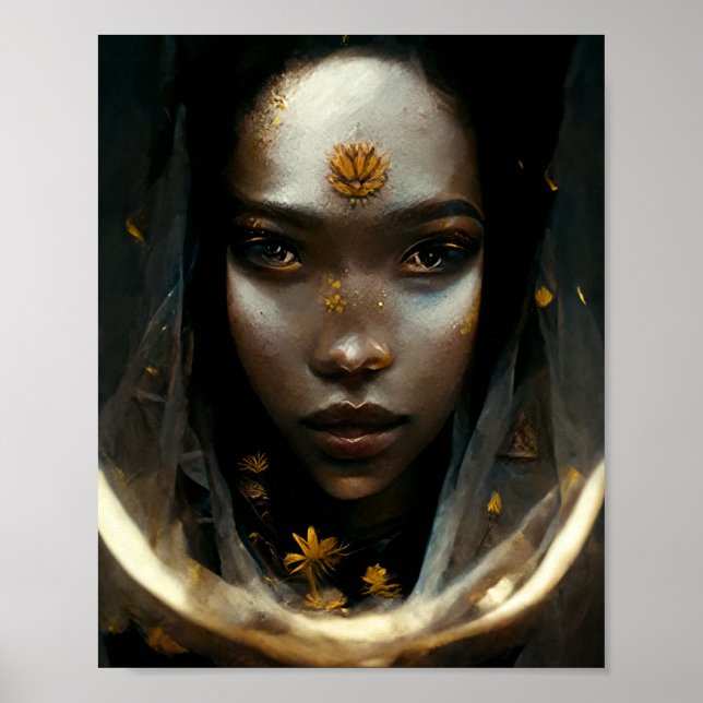 O Dourado Veil Fae Fairy Fantasy Art Poster (Frente)