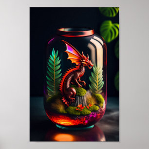O Dragão Terrarium Impressão de Arte Digital