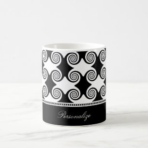 O ébano roda caneca de café