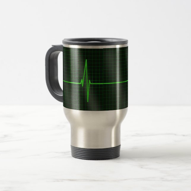 O electrocardiograma acena a caneca de viagem (Frente Esquerda)