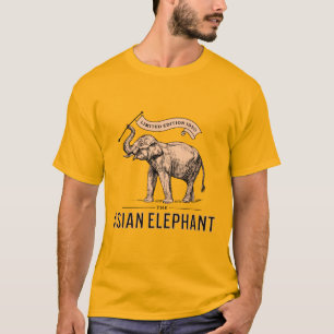 O elefante asiático de 1950 para ele, camiseta ama