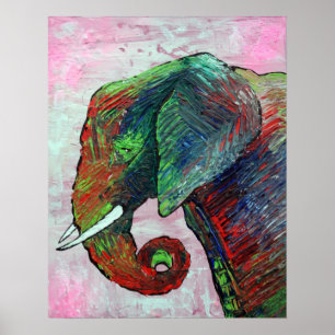 O elefante colore o poster