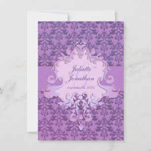 O elefante legante convite de casamento roxo