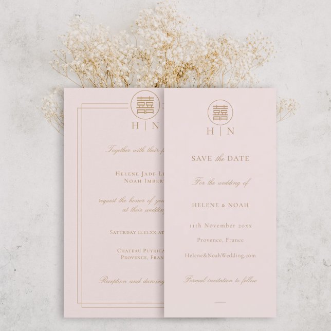 O Elegante Dupla Felicidade Rosa Moderno Salva A D (Criador carregado)