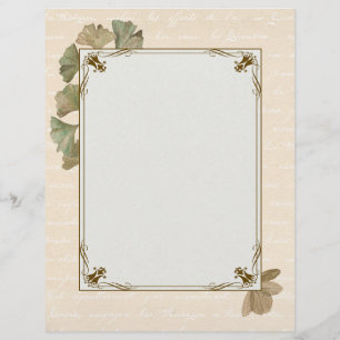 O Elegante Ginkgo deixa Papel de carta
