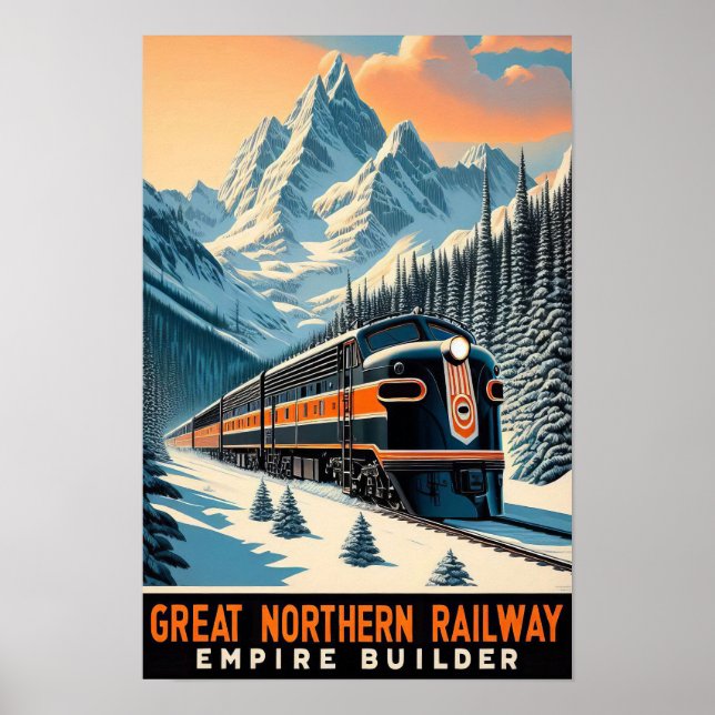 O Empire Builder Vintage Train Poster (Frente)