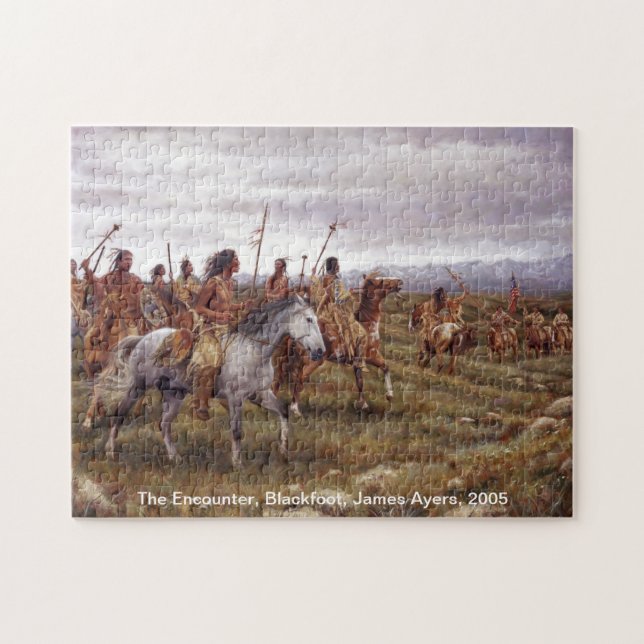 O encontro, quebra-cabeça do nativo americano (Horizontal)
