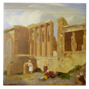 O Erechtheum, Atenas, com figuras no Foregr