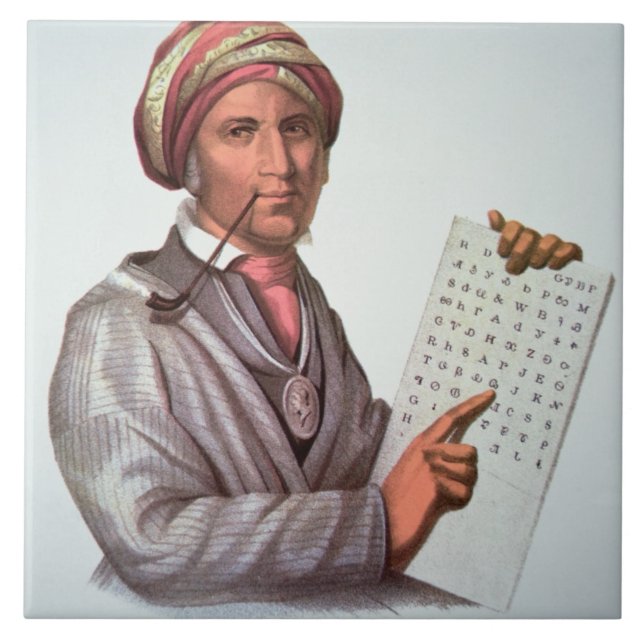 O erudito Cherokee, Sequoyah (1776-1843) (cor (Frente)
