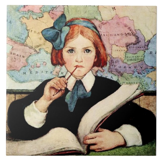 O Estudioso por Jessie Willcox Smith (Frente)