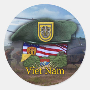 ø Etiqueta de Vietnam das boinas verdes de força