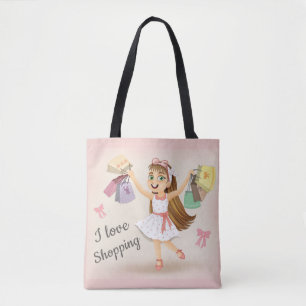 O "Eu adoro Comprar" Tote Bag de Cleo