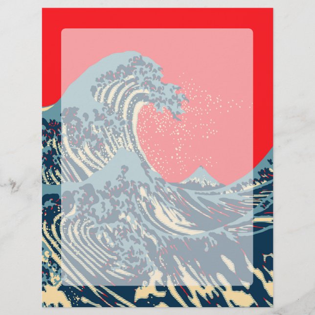 O Excelente Hokusai Wave em Estilo Vibrante (Frente)